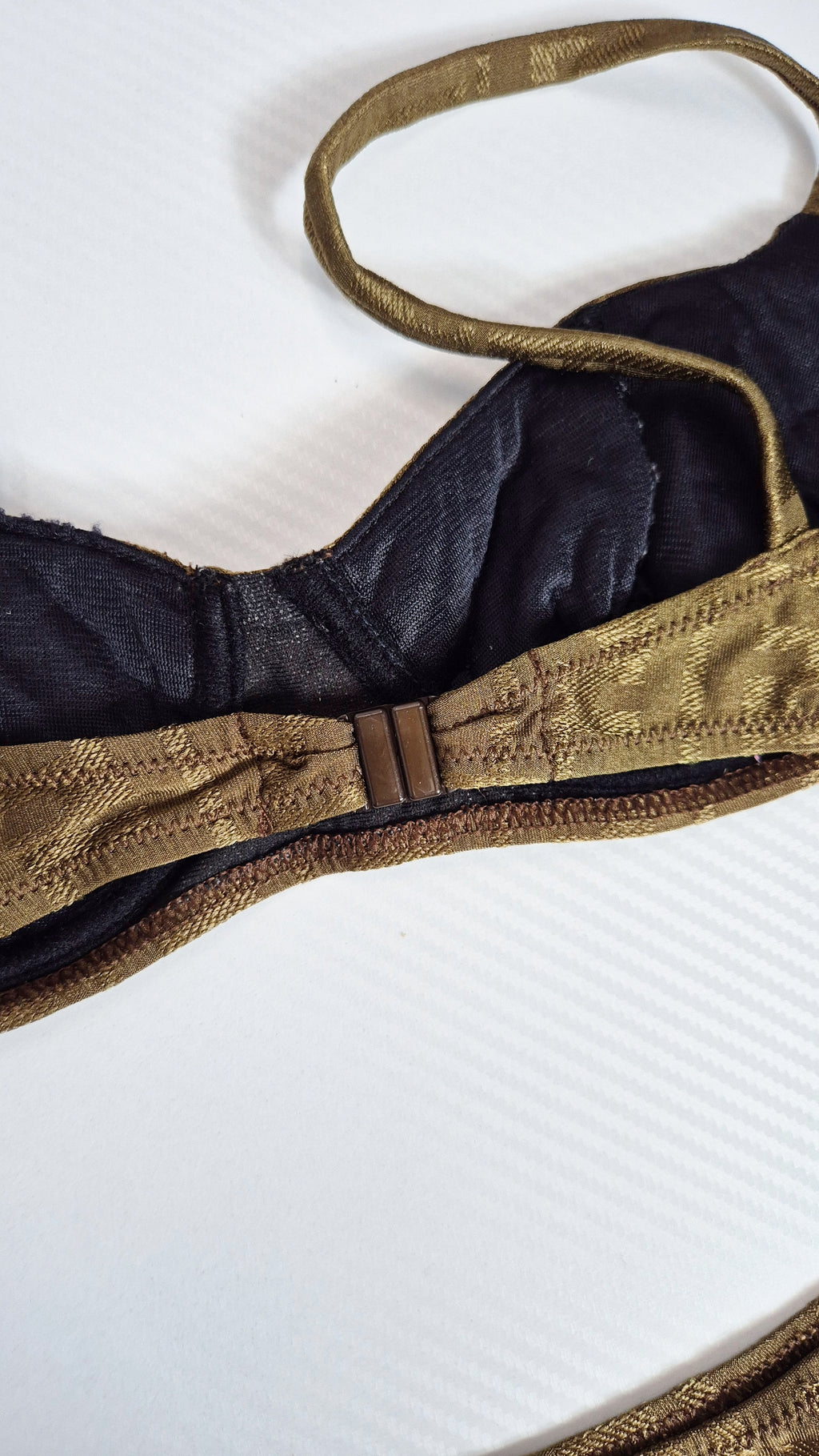 Fendi Khaki Gold Shimmer FF Zucca Print Bikini - XS / 6UK