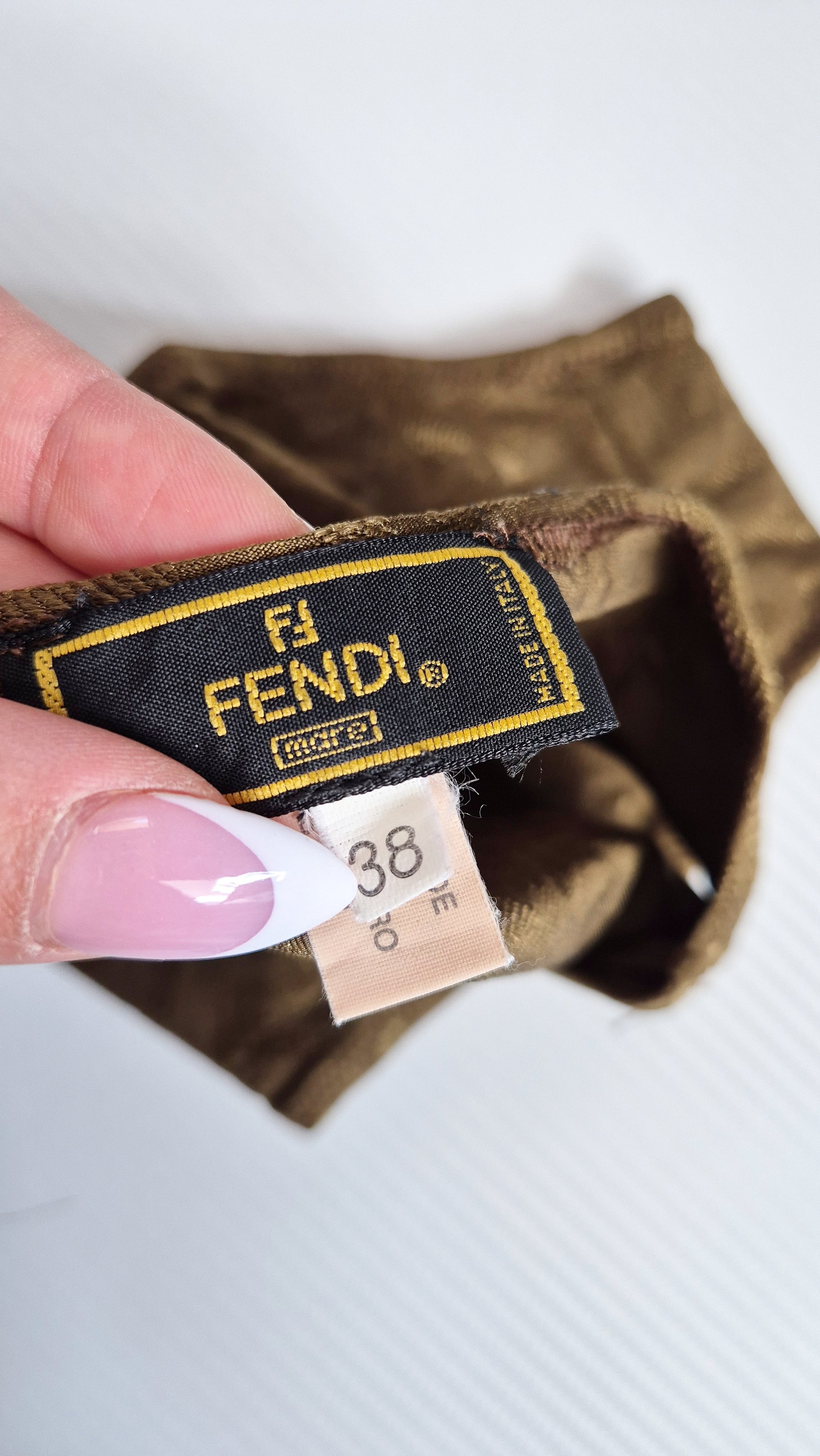 Fendi Khaki Gold Shimmer FF Zucca Print Bikini - XS / 6UK